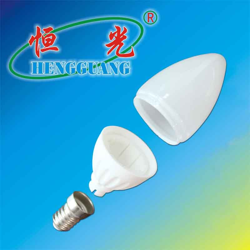 恒光LED陶瓷蜡烛尖泡灯3W-E14外壳组件